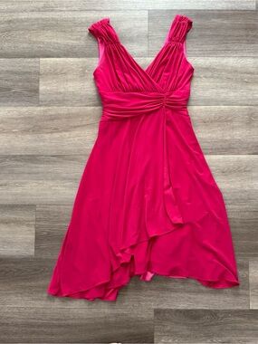 Vintage Women's Fuchsia V-Neck Wrap Dress Polly USA
